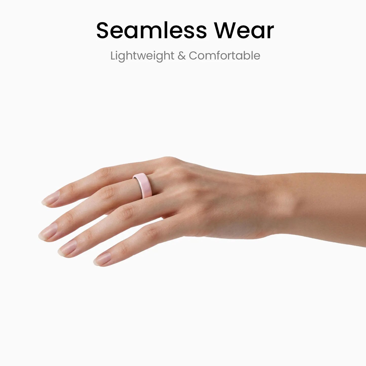 Pink Ceramic Smart Ring for Women – AI Health & Fitness Tracker, Sleep, Heart Rate, Blood Oxygen, Stress & Cycle Tracking, IP68 Waterproof, No Subscription, Ios & Android