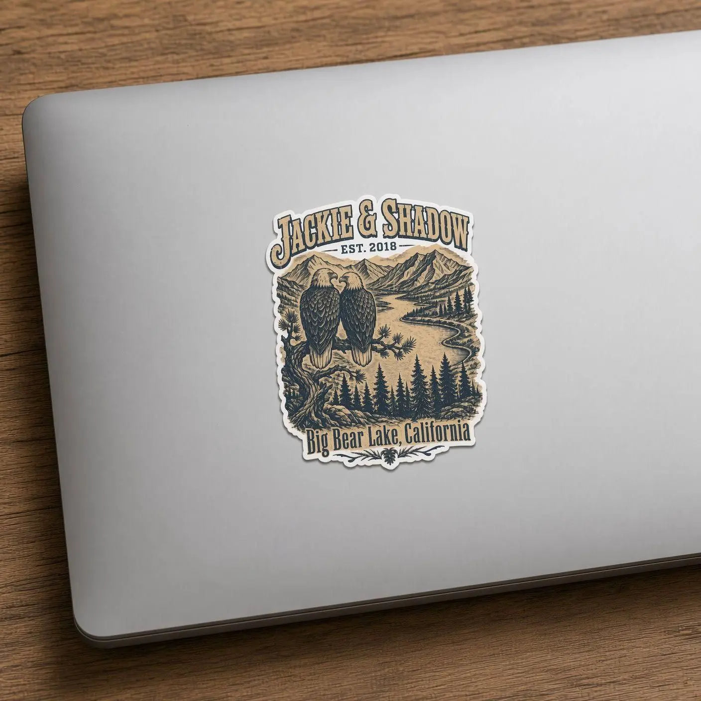 Jackie and Shadow Eagle Sticker, Big Bear Lake California Bald Eagle Sticker