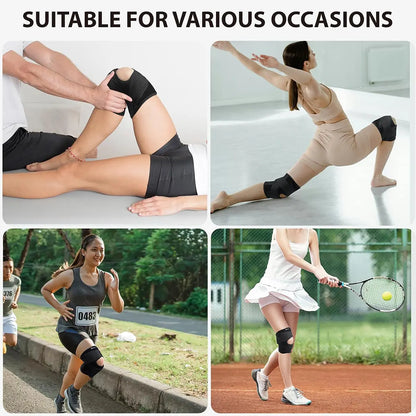 Open-Patella Knee Brace in a Breathable Polyester Blend with Dual Side Stabilizers and Mesh Ventilation for Injury Rehab and Multi-Sport Use, 2 Sponge Pads,Camping Essentials