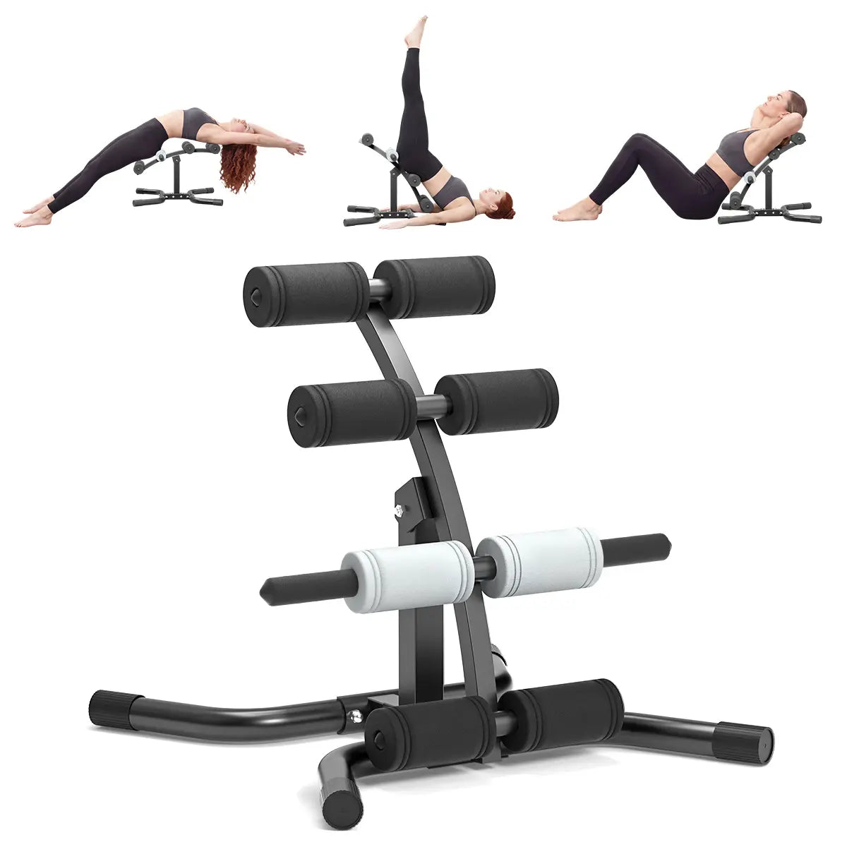 RELIFE Mini Inversion Table - Compact Steel Frame Fitness Equipment, Unisex Abdominal Workout Gear for Home Gym, Back & Glute Trainer with Foam Rollers, 330 LBS Capacity Workout & Exercise Equipment