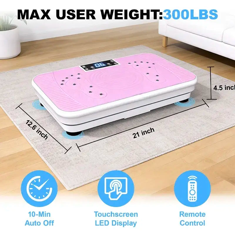 High-Power Vibration Plate Exercise Machine - Unisex Compact Adjustable Home Gym Fitness Equipment with Weight Capacity, 3 Workout Modes, Remote Control, Home Workout Gear, Multifunctional Fitness Tool Fit Max Indoor Waist Twist and Core Ab