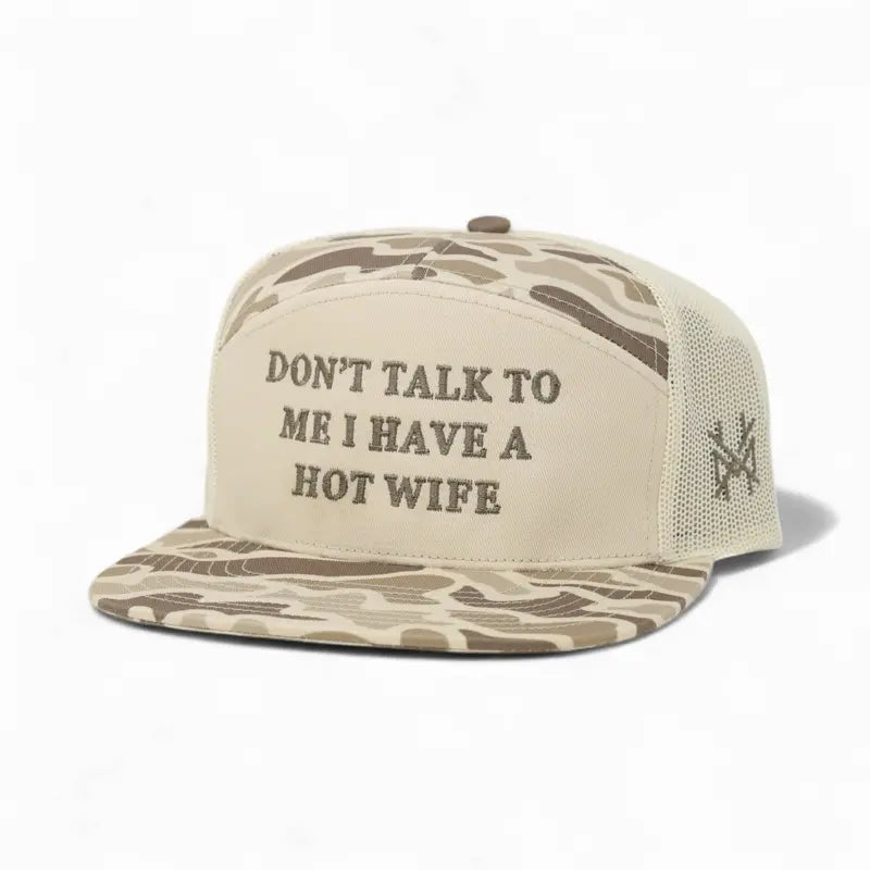 Premium Trucker Snapback Hat - "Don't Talk to Me, I Have a Beautiful Wife"