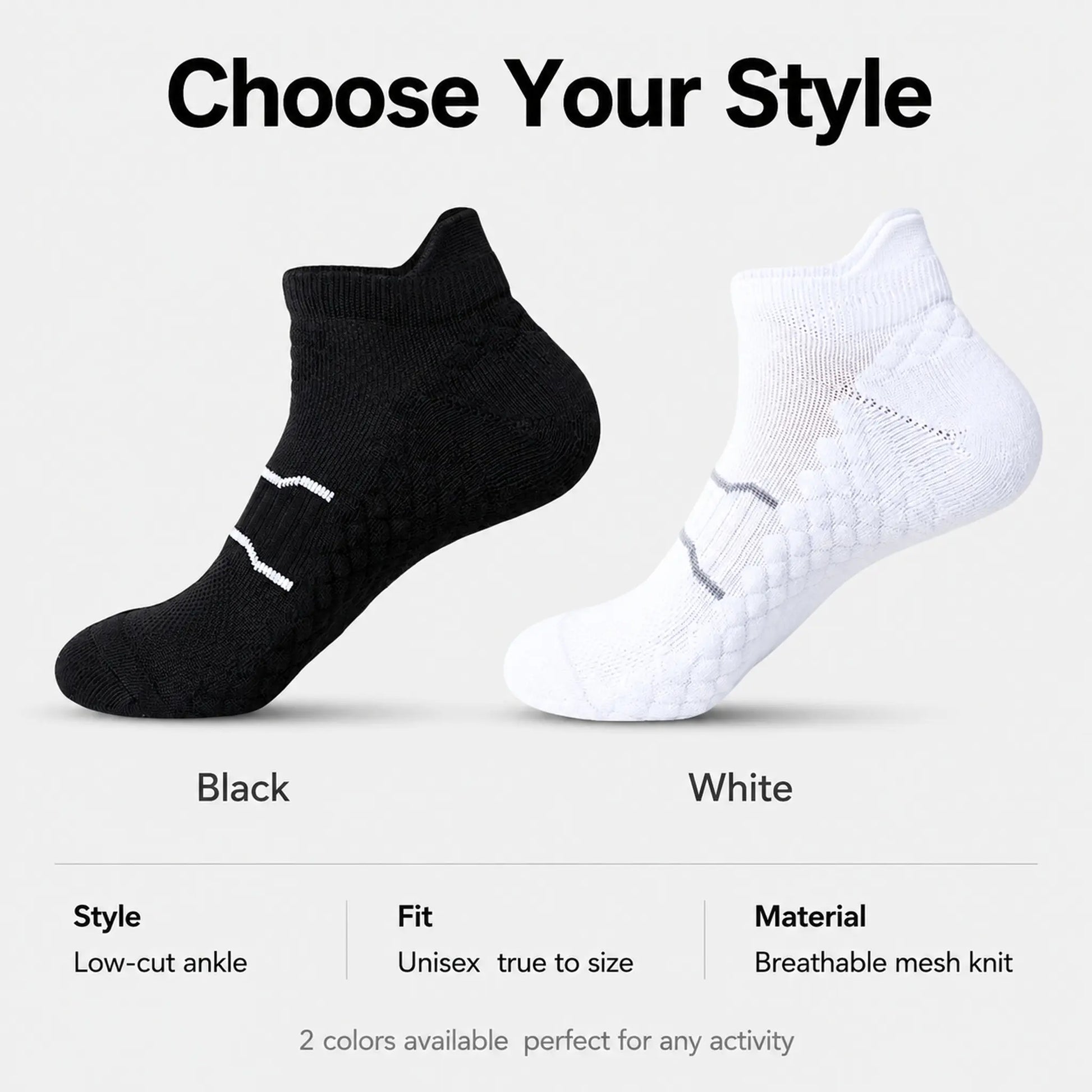 Namashape 24-Pair Pack Summer Low-Cut Basketball Socks (Unisex) – Breathable, Quick-Drying, Non-Slip, Shock-Absorbing; Features Anti-Chafe Heel Tab, Stay-Put Cuff, and Secure Heel Fit.