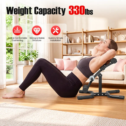 RELIFE Mini Inversion Table - Compact Steel Frame Fitness Equipment, Unisex Abdominal Workout Gear for Home Gym, Back & Glute Trainer with Foam Rollers, 330 LBS Capacity Workout & Exercise Equipment