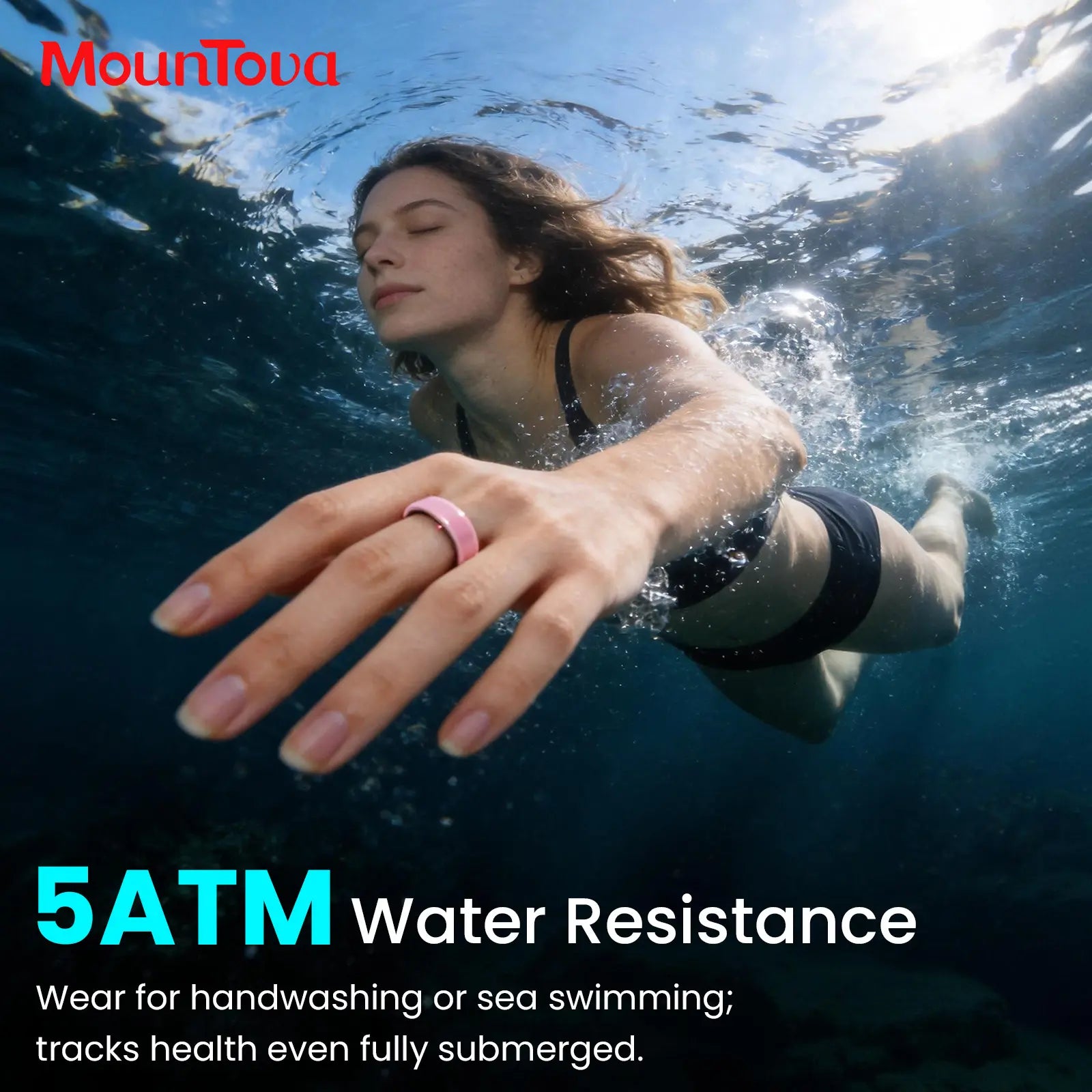 Pink Ceramic Smart Ring for Women – AI Health & Fitness Tracker, Sleep, Heart Rate, Blood Oxygen, Stress & Cycle Tracking, IP68 Waterproof, No Subscription, Ios & Android