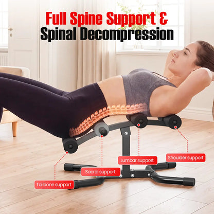 RELIFE Mini Inversion Table - Compact Steel Frame Fitness Equipment, Unisex Abdominal Workout Gear for Home Gym, Back & Glute Trainer with Foam Rollers, 330 LBS Capacity Workout & Exercise Equipment