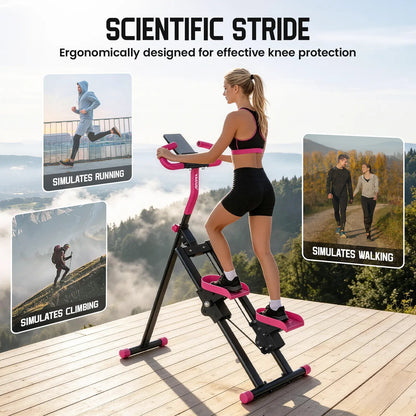 Yagud Fitness Stair Stepper W/ Handlebar, Extended Step Range Climber Machine for Legs & Core Workouts, Home Workout Equipment Backtoschool