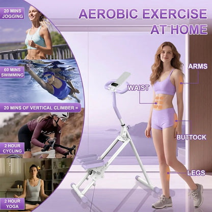 Yagud Fitness Stair Stepper W/ Handlebar, Extended Step Range Climber Machine for Legs & Core Workouts, Home Workout Equipment Backtoschool