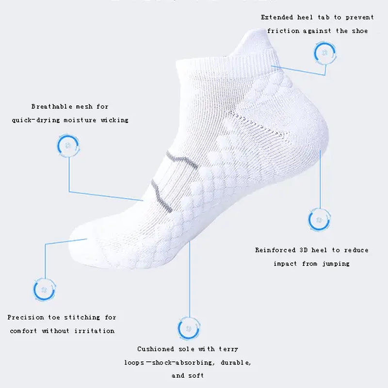 Namashape 24-Pair Pack Summer Low-Cut Basketball Socks (Unisex) – Breathable, Quick-Drying, Non-Slip, Shock-Absorbing; Features Anti-Chafe Heel Tab, Stay-Put Cuff, and Secure Heel Fit.