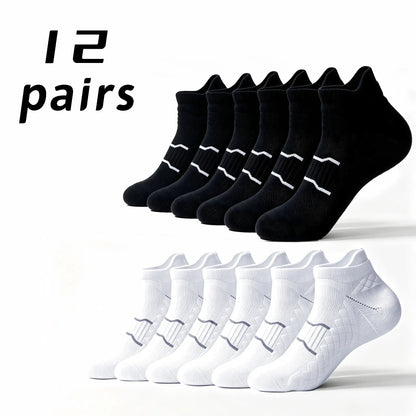 Namashape 24-Pair Pack Summer Low-Cut Basketball Socks (Unisex) – Breathable, Quick-Drying, Non-Slip, Shock-Absorbing; Features Anti-Chafe Heel Tab, Stay-Put Cuff, and Secure Heel Fit.