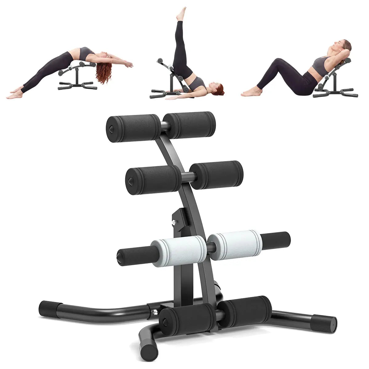 RELIFE Mini Inversion Table - Compact Steel Frame Fitness Equipment, Unisex Abdominal Workout Gear for Home Gym, Back & Glute Trainer with Foam Rollers, 330 LBS Capacity Workout & Exercise Equipment