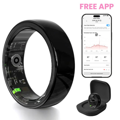 Pink Ceramic Smart Ring for Women – AI Health & Fitness Tracker, Sleep, Heart Rate, Blood Oxygen, Stress & Cycle Tracking, IP68 Waterproof, No Subscription, Ios & Android