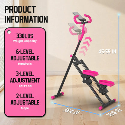 Yagud Fitness Stair Stepper W/ Handlebar, Extended Step Range Climber Machine for Legs & Core Workouts, Home Workout Equipment Backtoschool