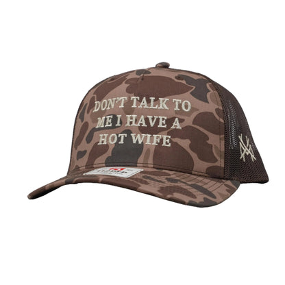 Premium Trucker Snapback Hat - "Don't Talk to Me, I Have a Beautiful Wife"