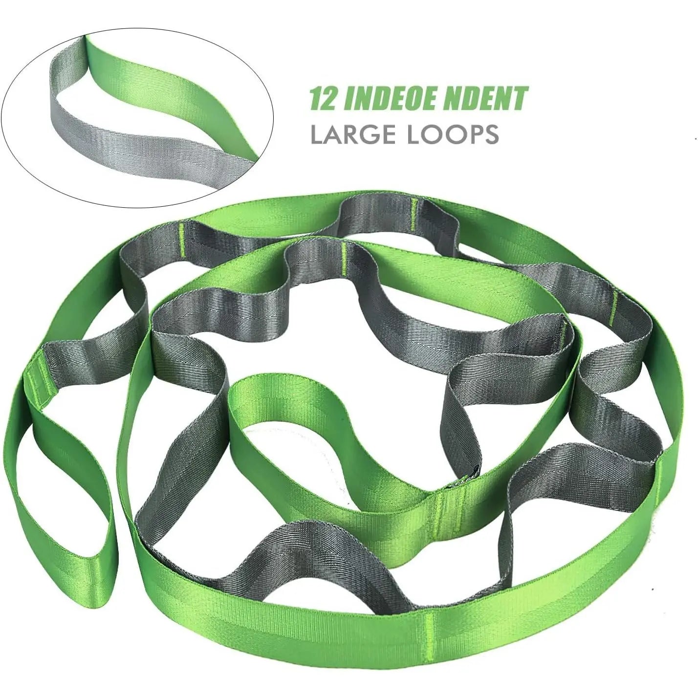 Yoga Straps Stretching Strap with 12 Loops Workout Poster, Straps for Stretching Physical Equipment Long Stretch Out Bands for Exercise, Pilates and Gymnastics for Women Men