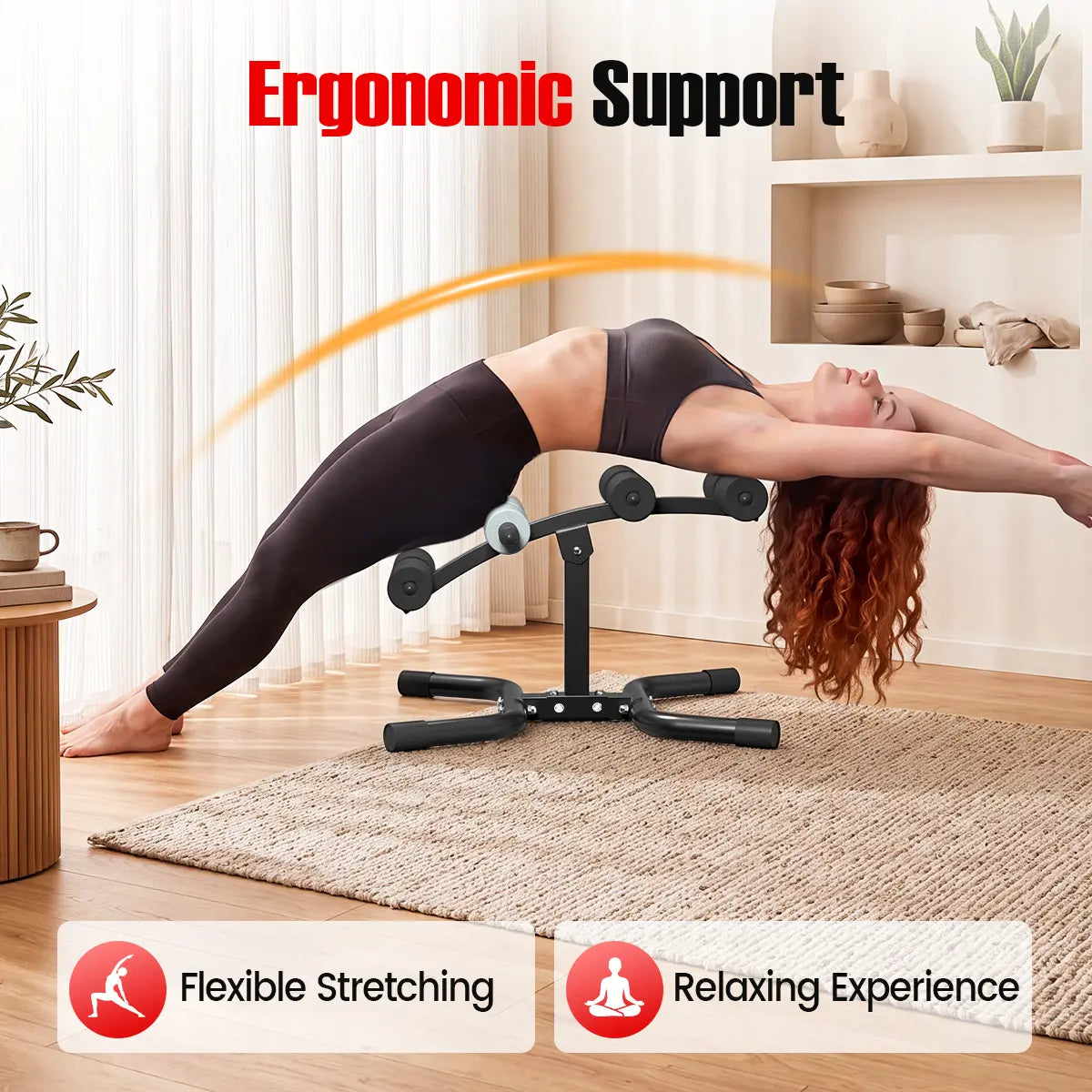 RELIFE Mini Inversion Table - Compact Steel Frame Fitness Equipment, Unisex Abdominal Workout Gear for Home Gym, Back & Glute Trainer with Foam Rollers, 330 LBS Capacity Workout & Exercise Equipment