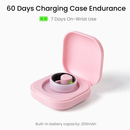 Pink Ceramic Smart Ring for Women – AI Health & Fitness Tracker, Sleep, Heart Rate, Blood Oxygen, Stress & Cycle Tracking, IP68 Waterproof, No Subscription, Ios & Android