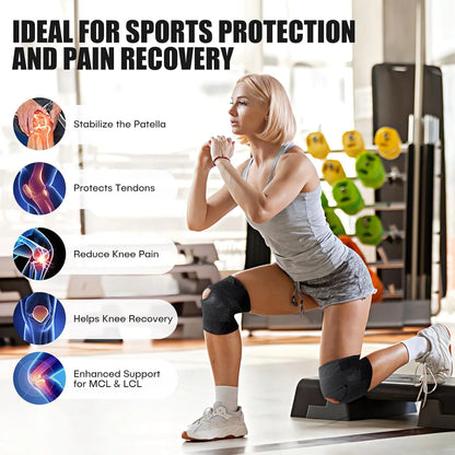 Open-Patella Knee Brace in a Breathable Polyester Blend with Dual Side Stabilizers and Mesh Ventilation for Injury Rehab and Multi-Sport Use, 2 Sponge Pads,Camping Essentials