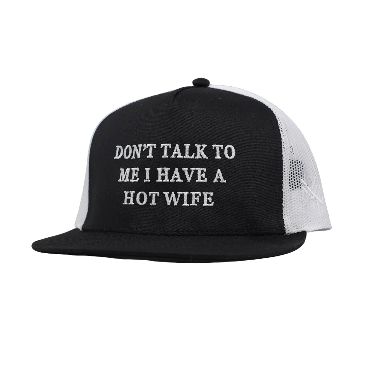 Premium Trucker Snapback Hat - "Don't Talk to Me, I Have a Beautiful Wife"
